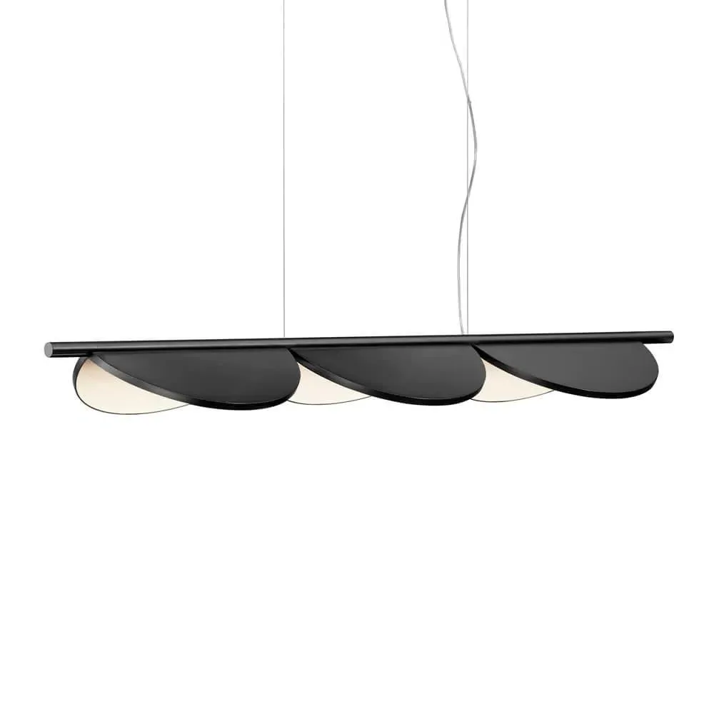 Linear Pendant Light with Adjustable Leaves - Grey image