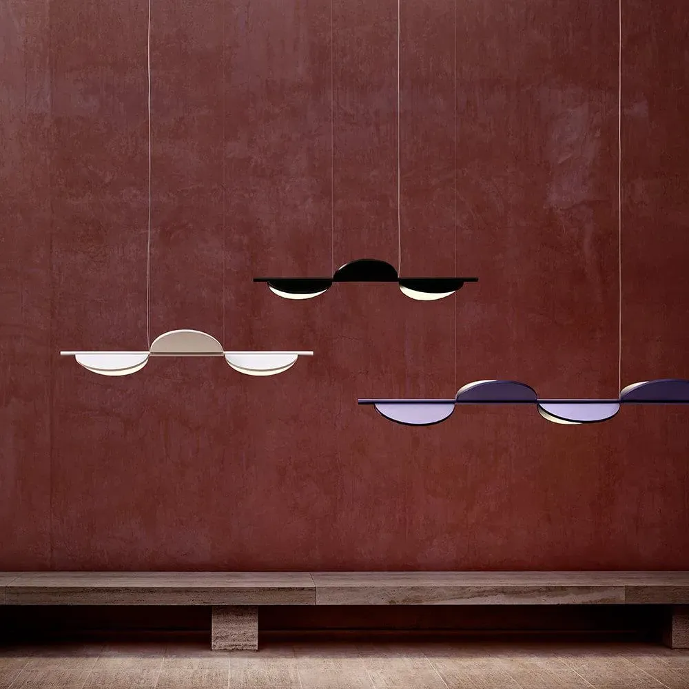 Linear Pendant Light with Adjustable Leaves - Nude