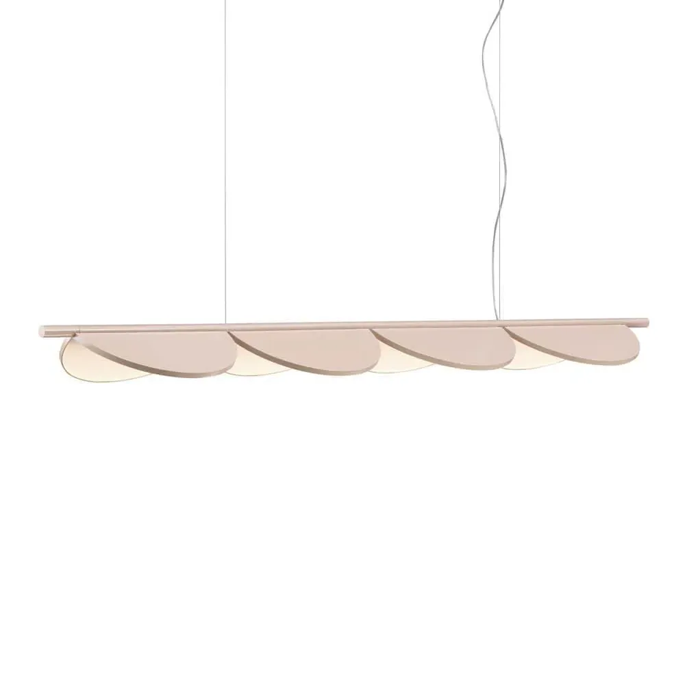 Linear Pendant Light with Adjustable Leaves - Nude