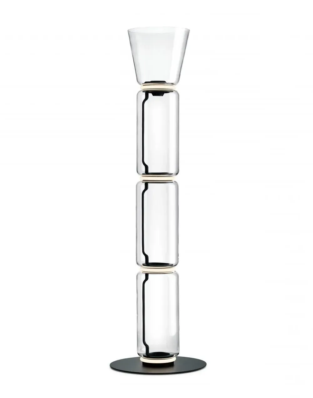 Medium Cone Floor Lamp with LED - Clear, Glass