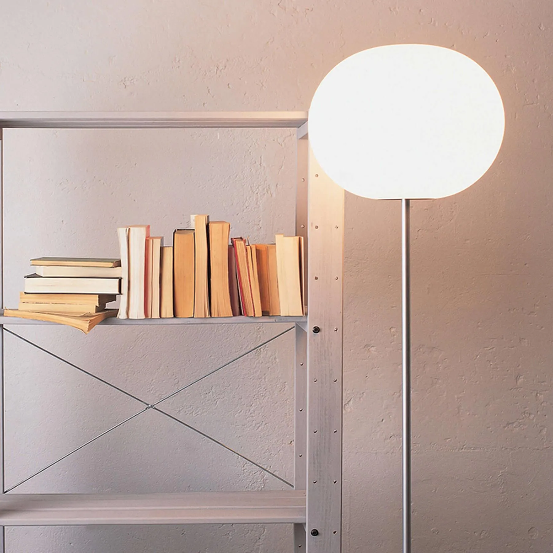 Medium Floor Lamp with Dimmer - Black, Glass