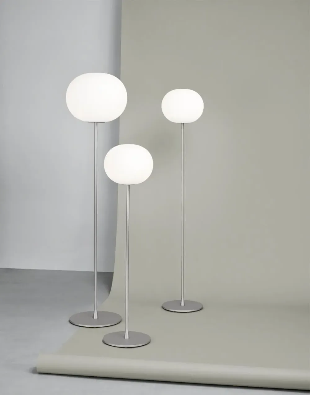 Medium Floor Lamp with Dimmer - Black, Glass