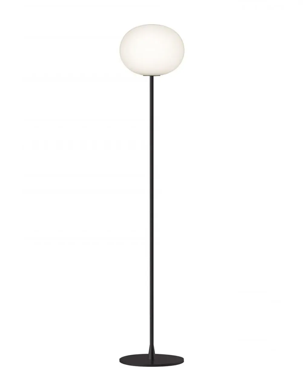 Medium Floor Lamp with Dimmer - Black, Glass