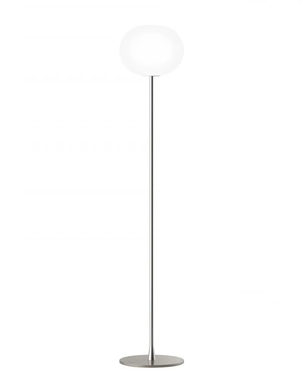 Medium Floor Lamp with Dimmer - Silver, Glass