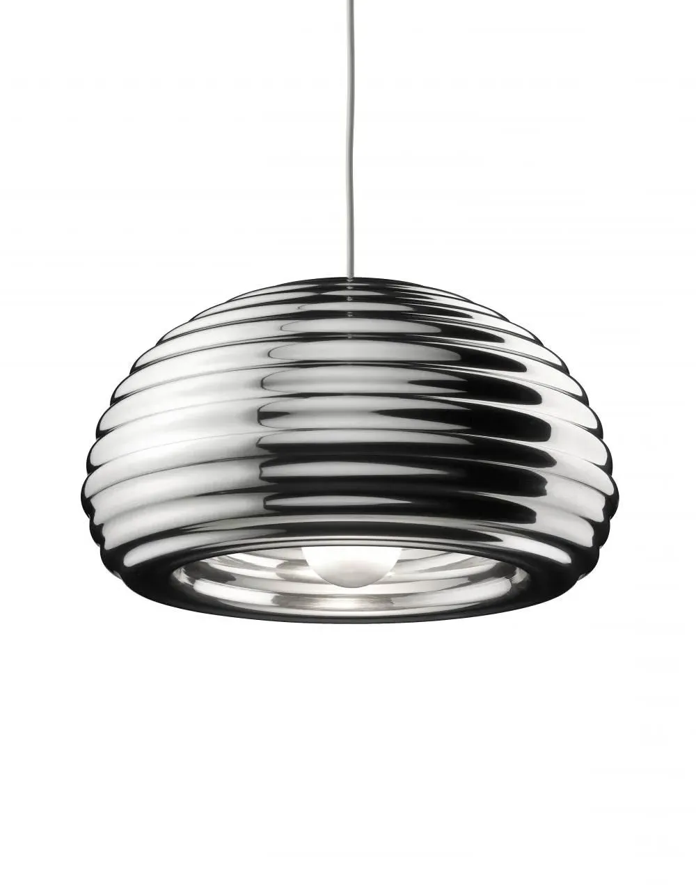 Pendant Light with Rippled Design - Metal image