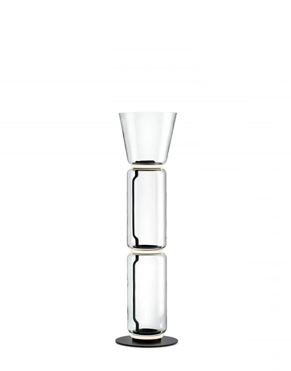 Small Cone Floor Lamp with LED - Clear, Glass