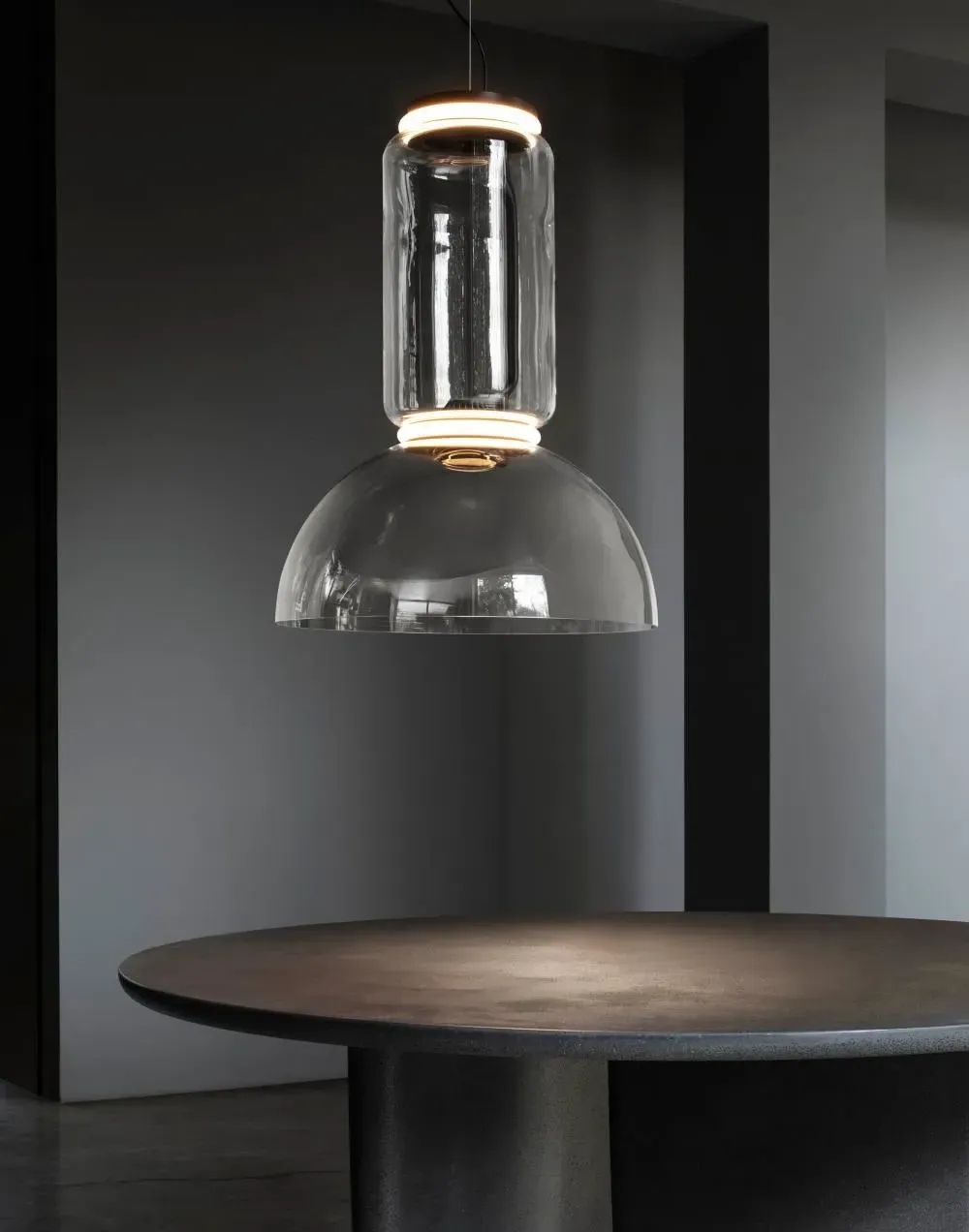 Small Pendant Light with Bowl - Clear, Glass