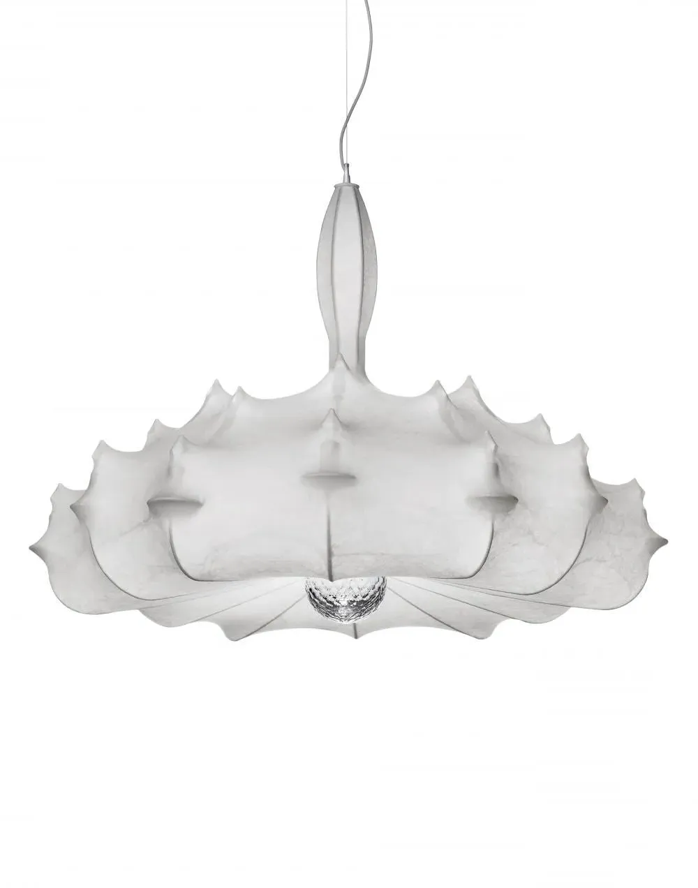Small Pendant Light with Crystal - White, Steel image
