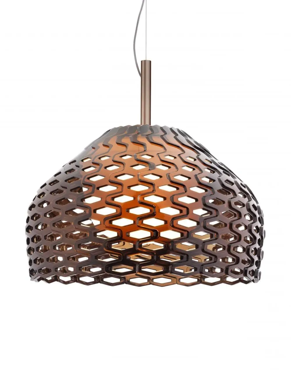 Small Pendant Light Woven Shade - Ochre Grey