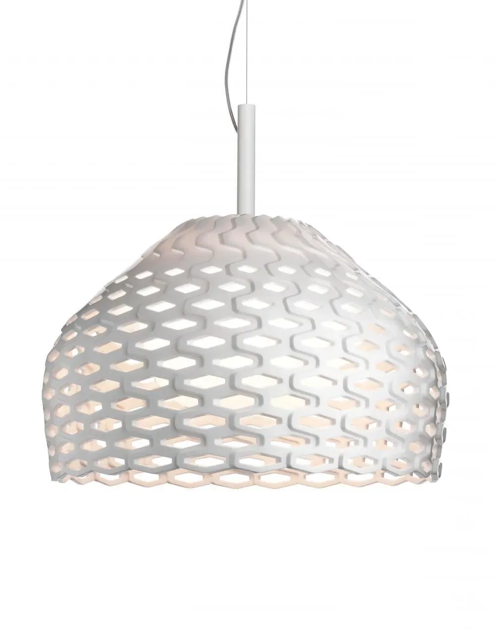 Small Pendant Light Woven Shade - White