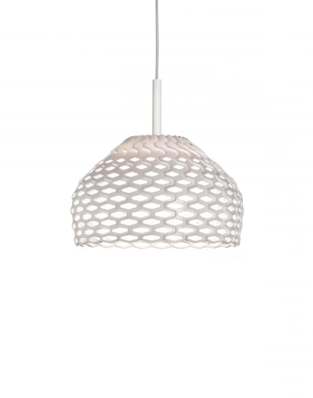 Small Pendant Light Woven Shade - White image