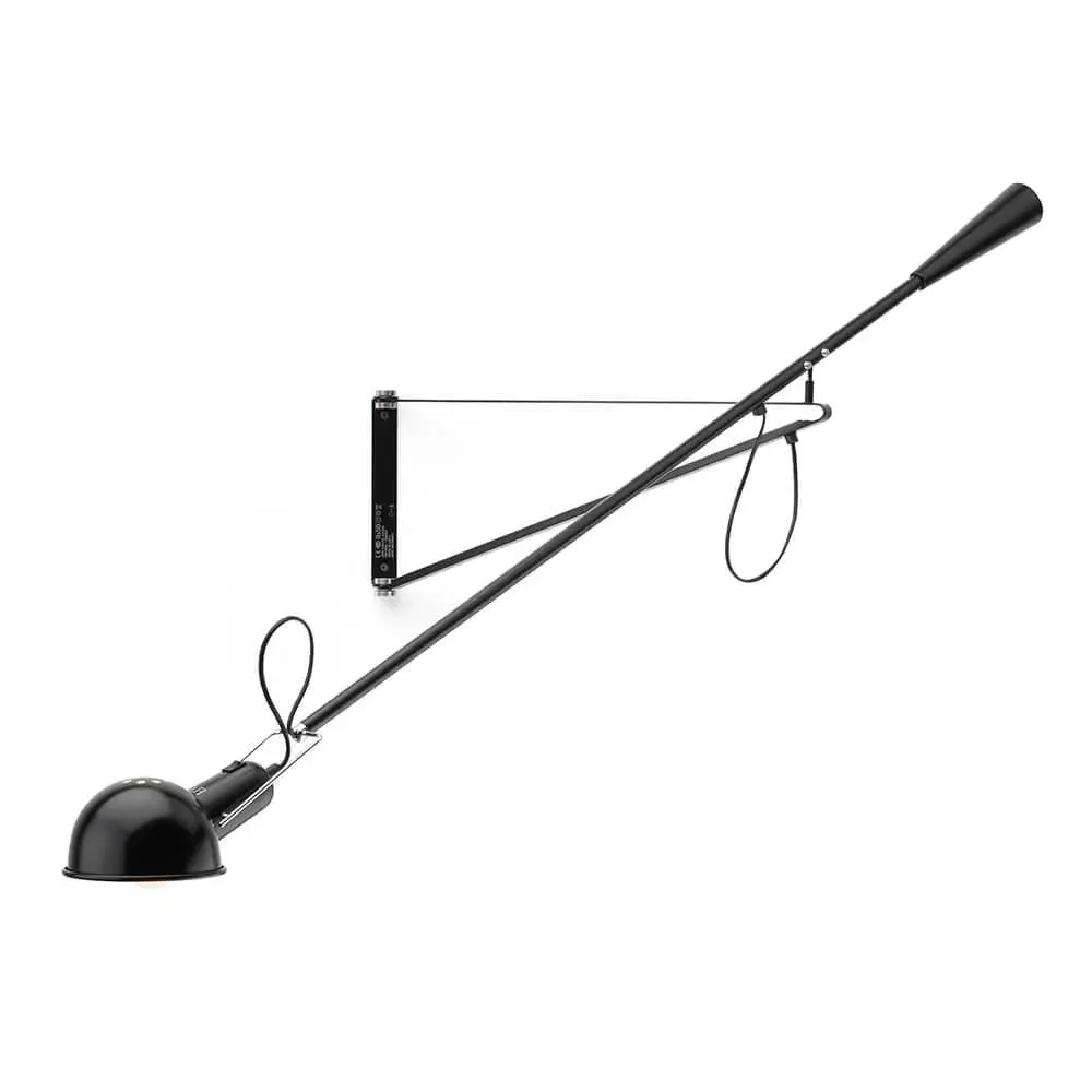 Small Wall Light with Adjustable Arm - Black, Steel image
