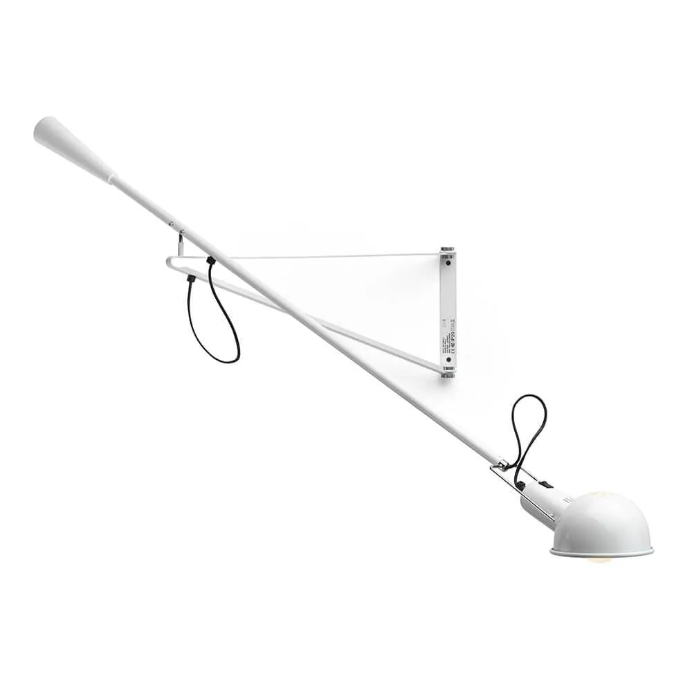 Small Wall Light with Adjustable Arm - White, Steel