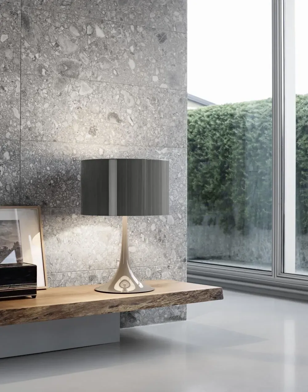 Spun Small Table Lamp with Dimmer - White, Aluminium