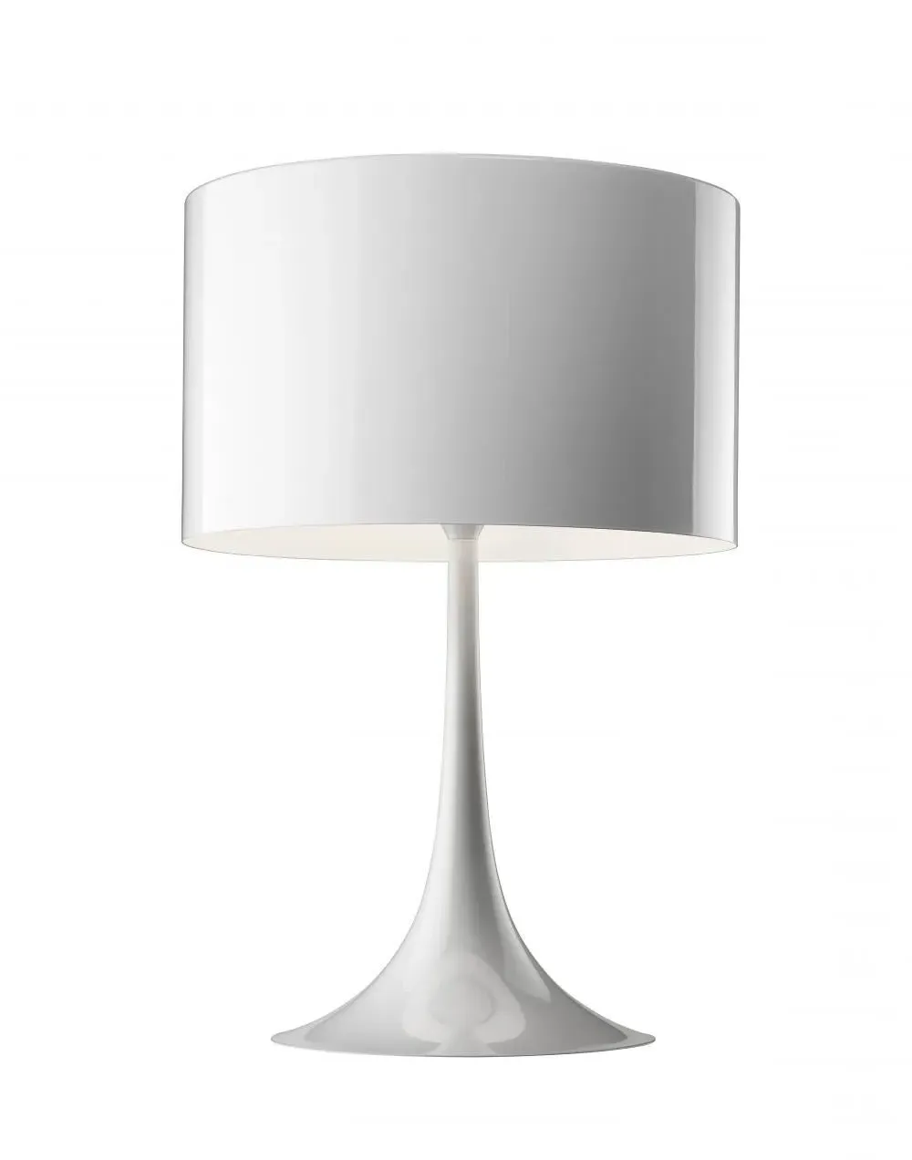 Spun Small Table Lamp with Dimmer - White, Aluminium image