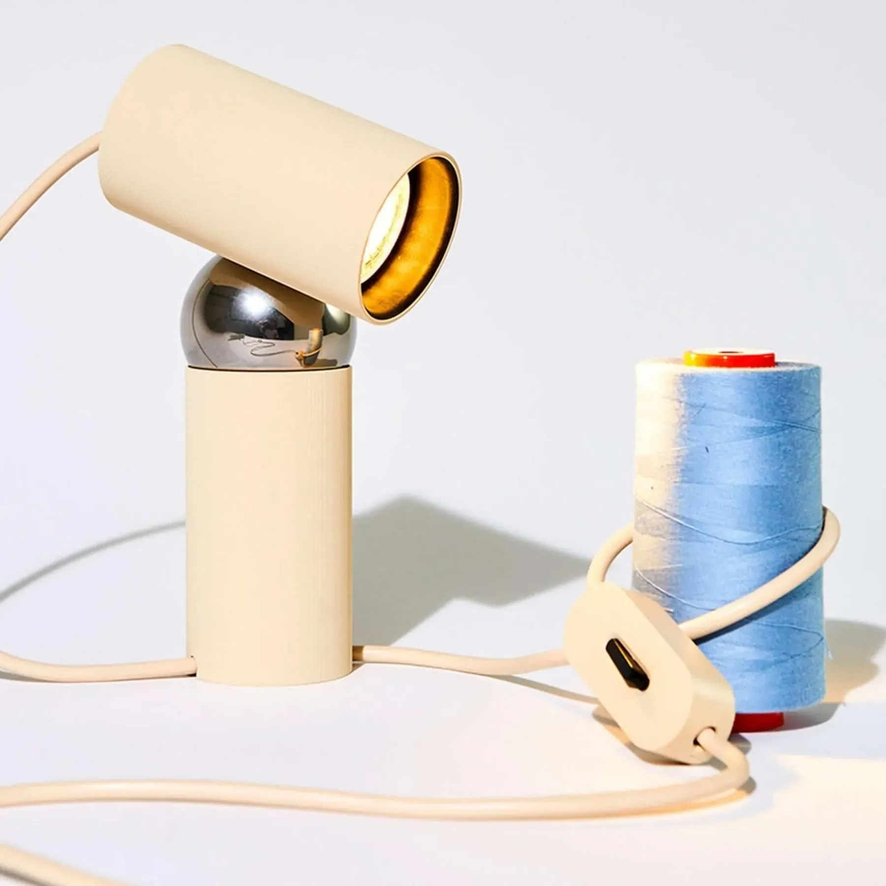 Table Lamp with Adjustable Head - Linen