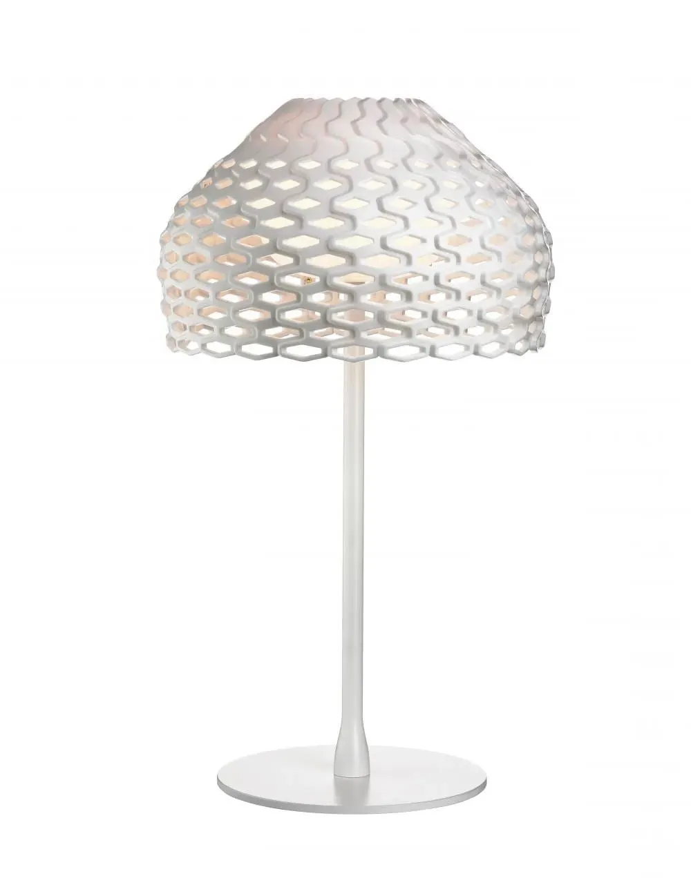 Table Lamp with Latticed Shade - White, Polycarbonate image