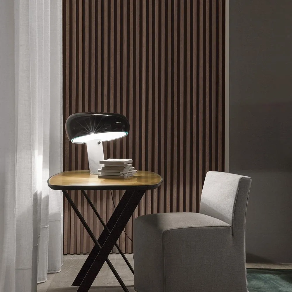 Table Lamp with Marble Base - Green, Metal