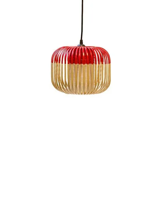 Extra Small Pendant Light Bamboo Shade - Black