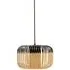 Small Pendant Light with Bamboo Shade - Black