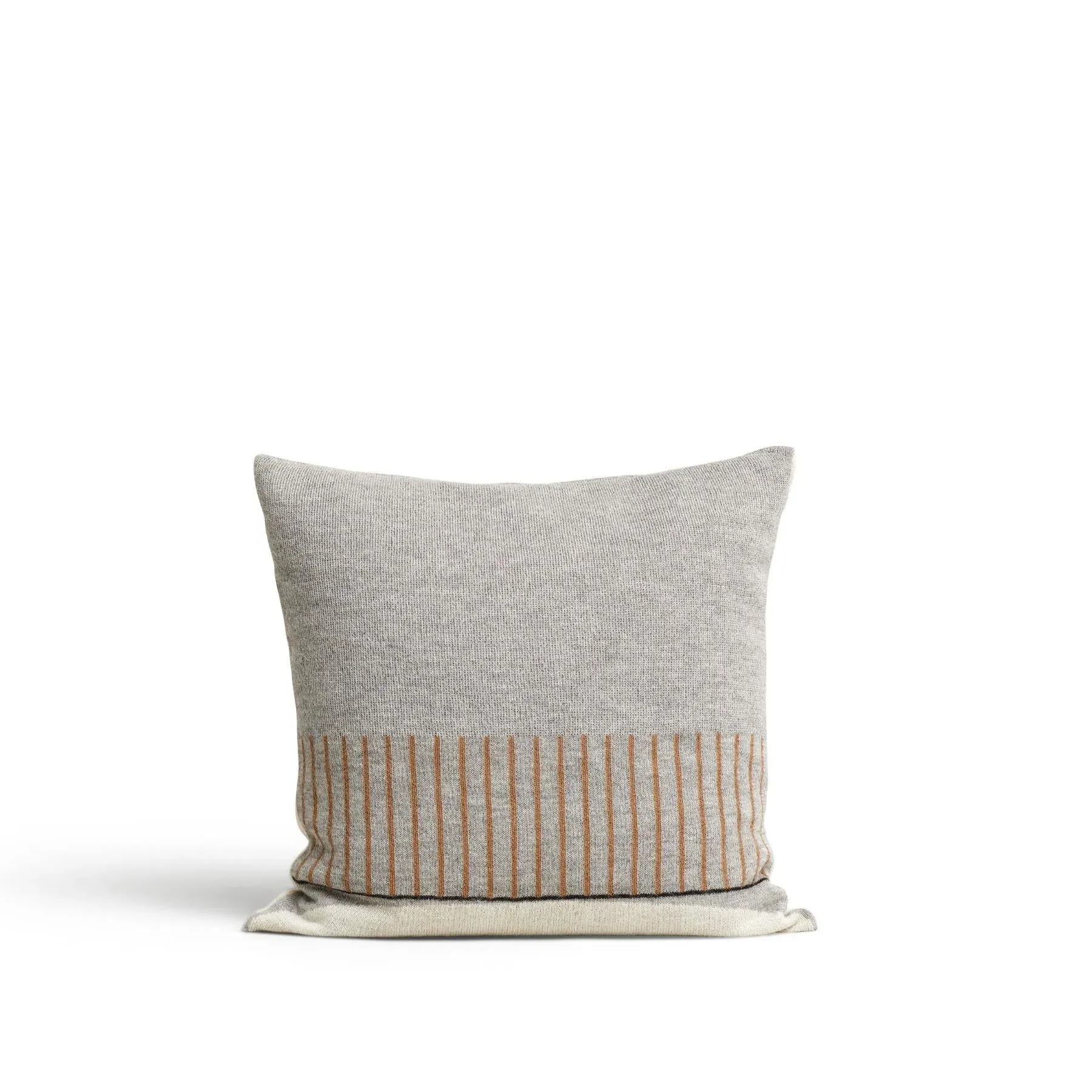 Pattern Cushion with Geometric Design - Grey, Wool
