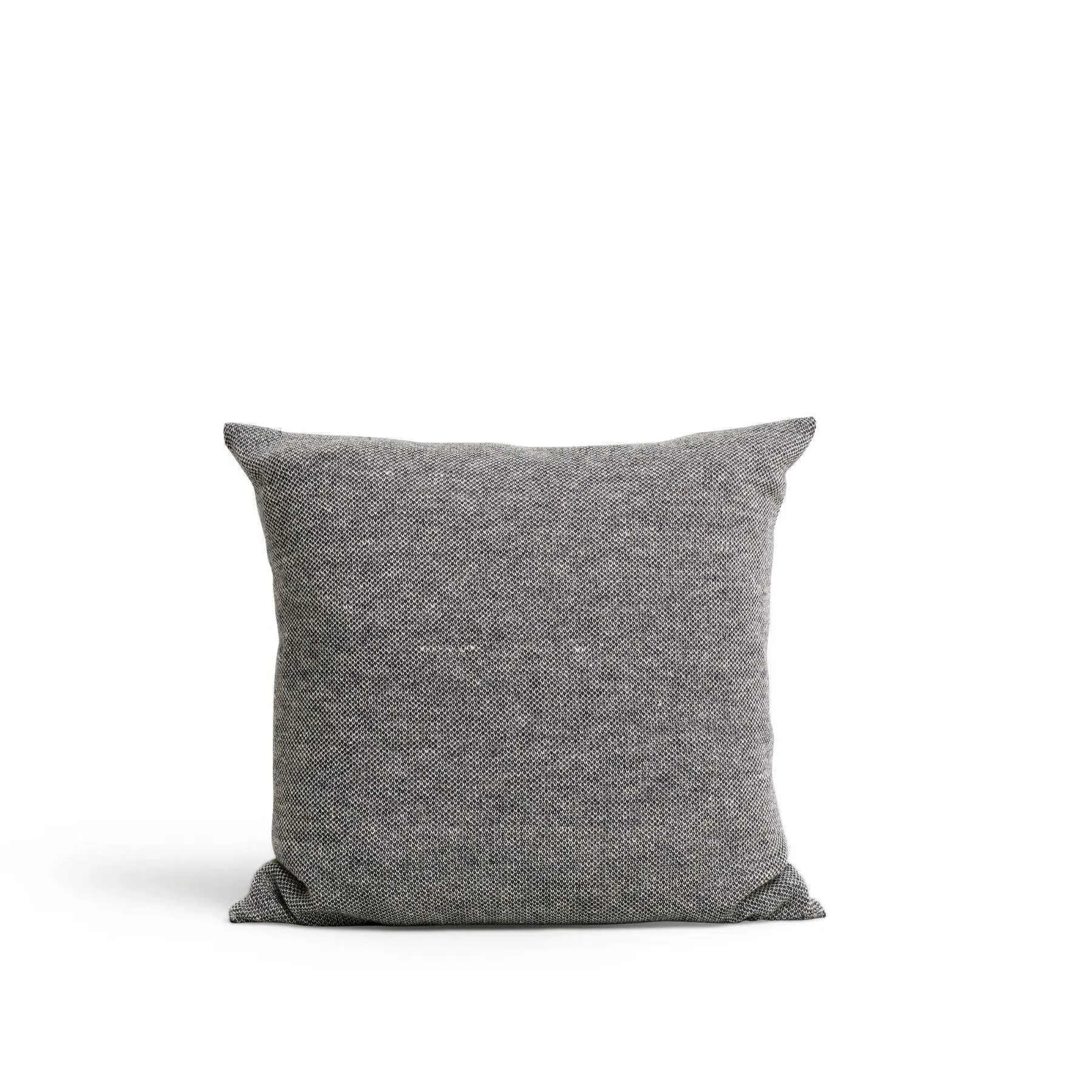 Rib Cushion with Geometric Pattern - Brown, Wool