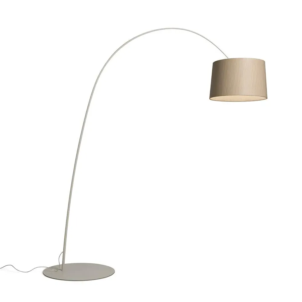 Floor Lamp with Dimmer - Grey, Wood