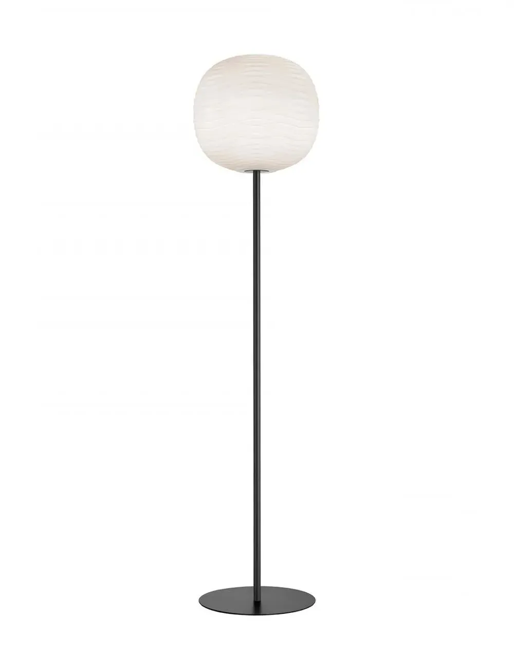 Floor Lamp with Glass Shade - Gold, Metal
