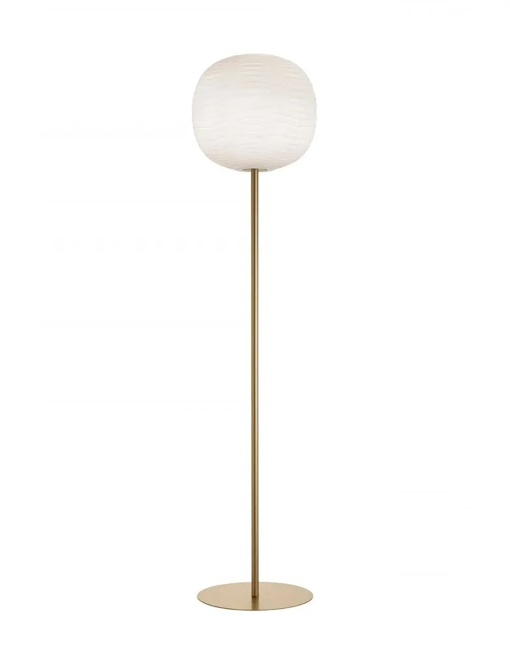 Floor Lamp with Glass Shade - White