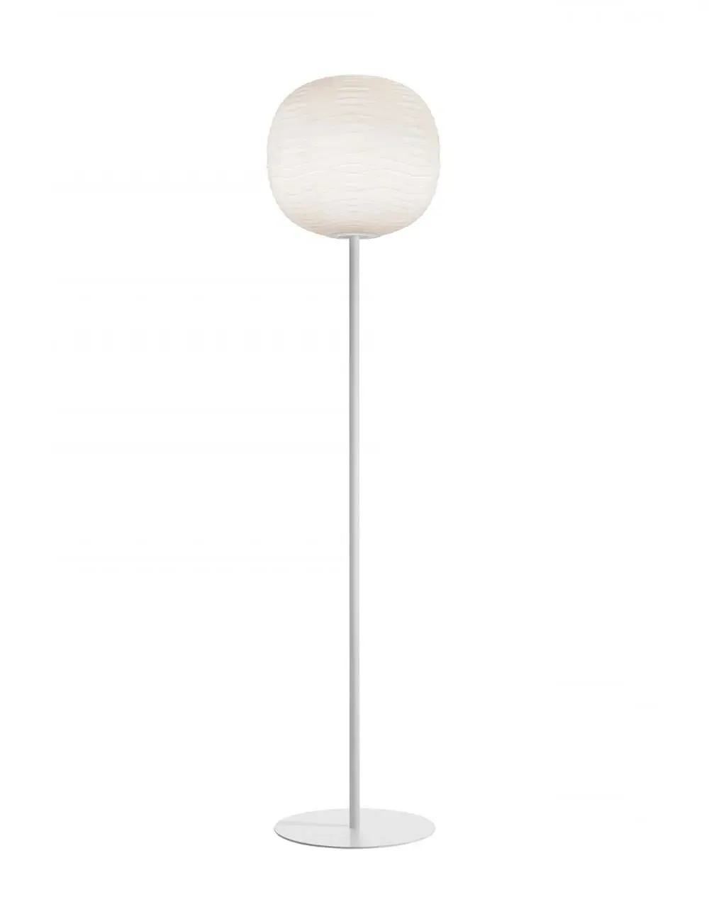 Floor Lamp with Glass Shade - White image