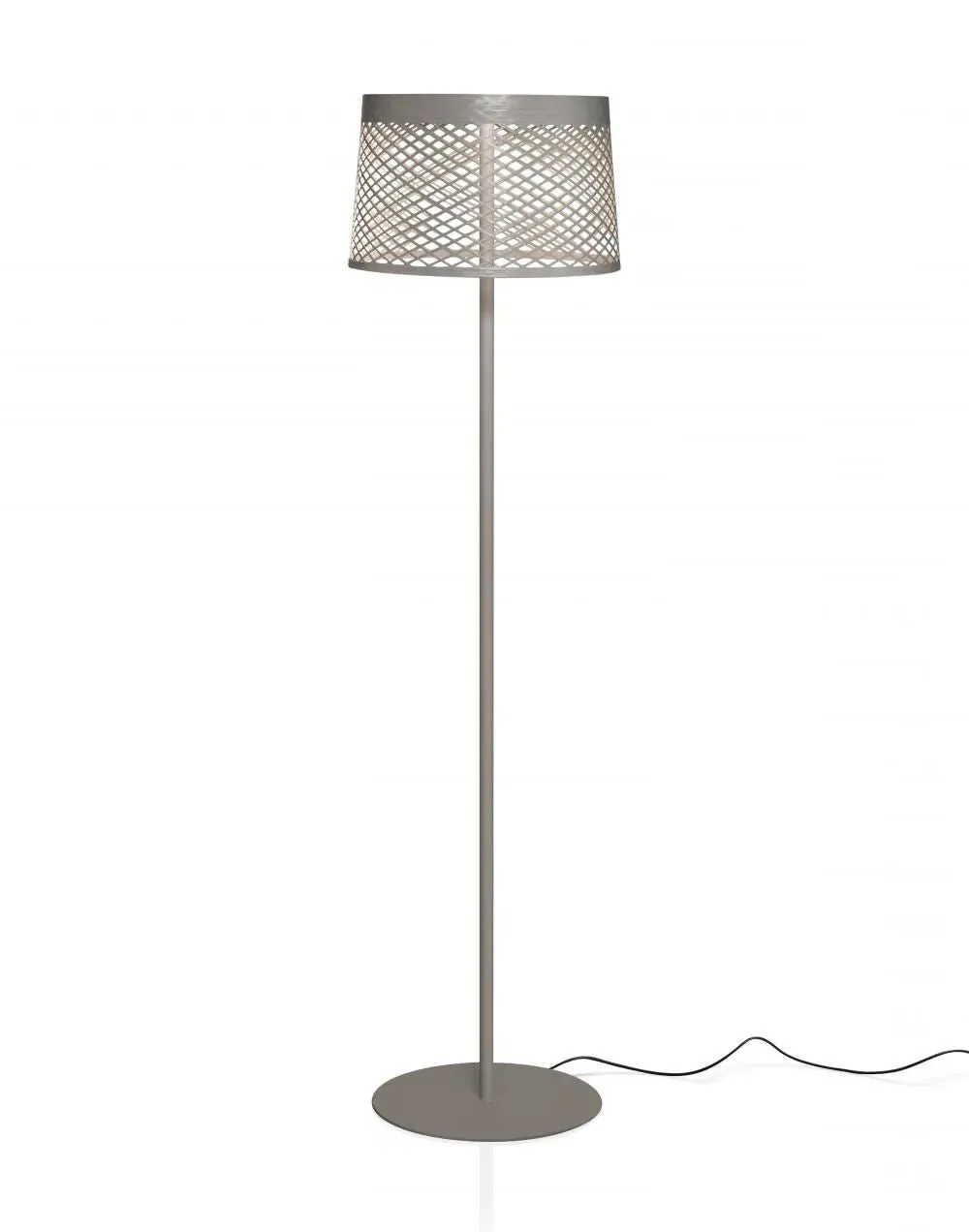Floor Lamp with Woven Shade - Red, Composite