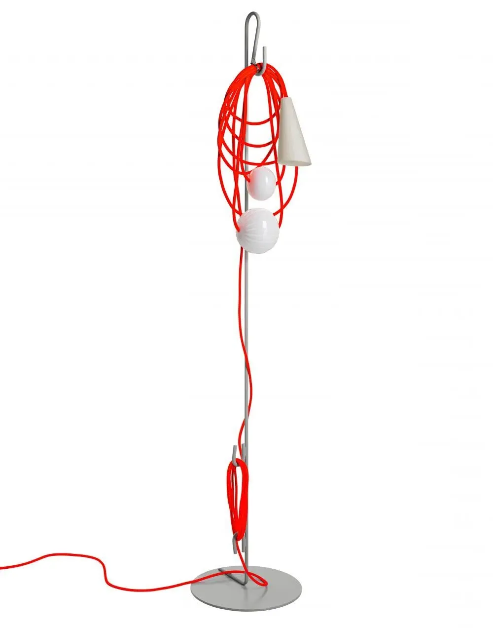 Floor Light with Cable Management - Grey