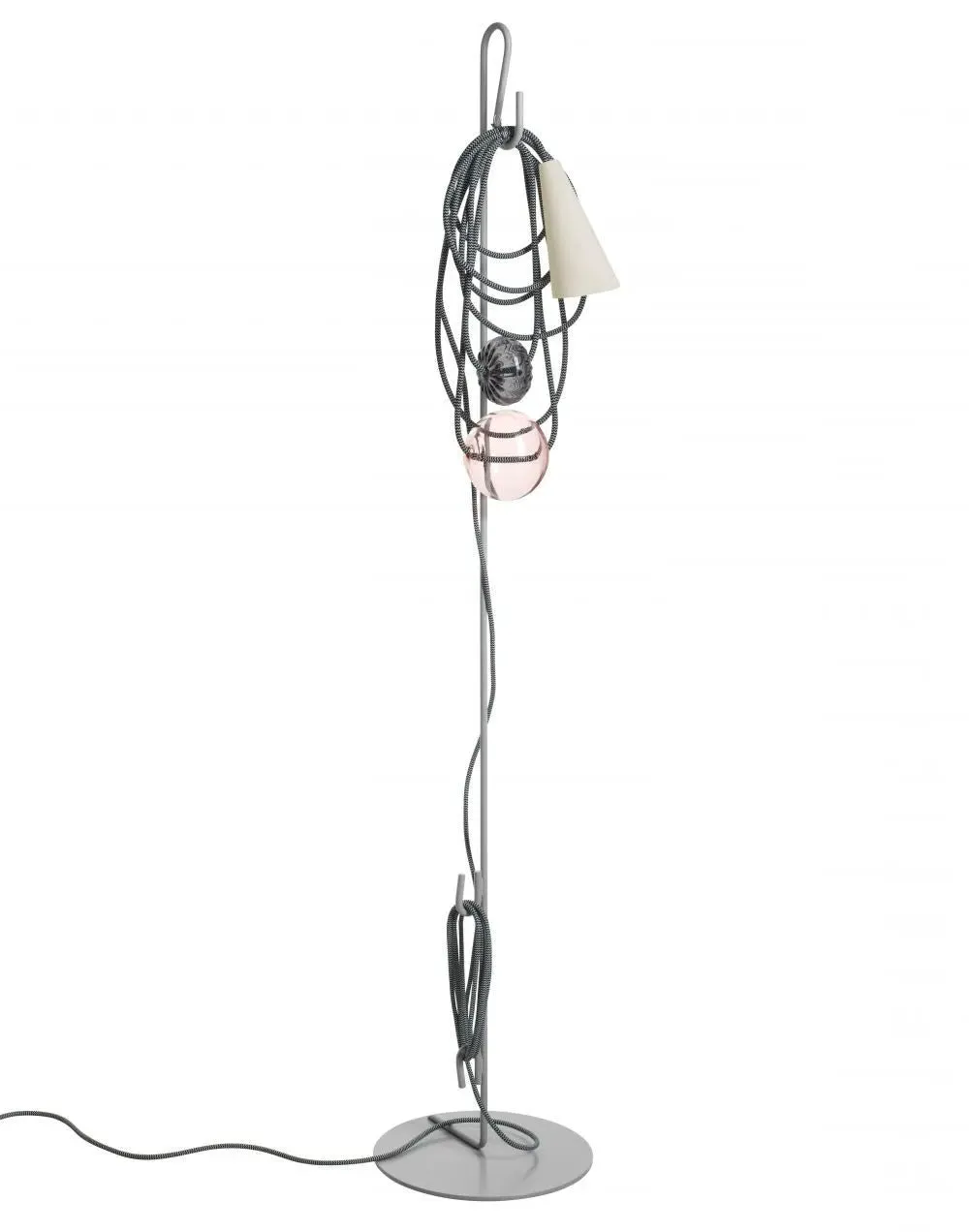 Floor Light with Cable Management - Grey/Black image