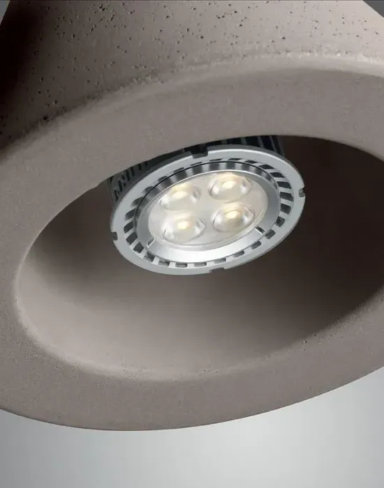 Funnel Pendant Light with LED - Yellow, Concrete