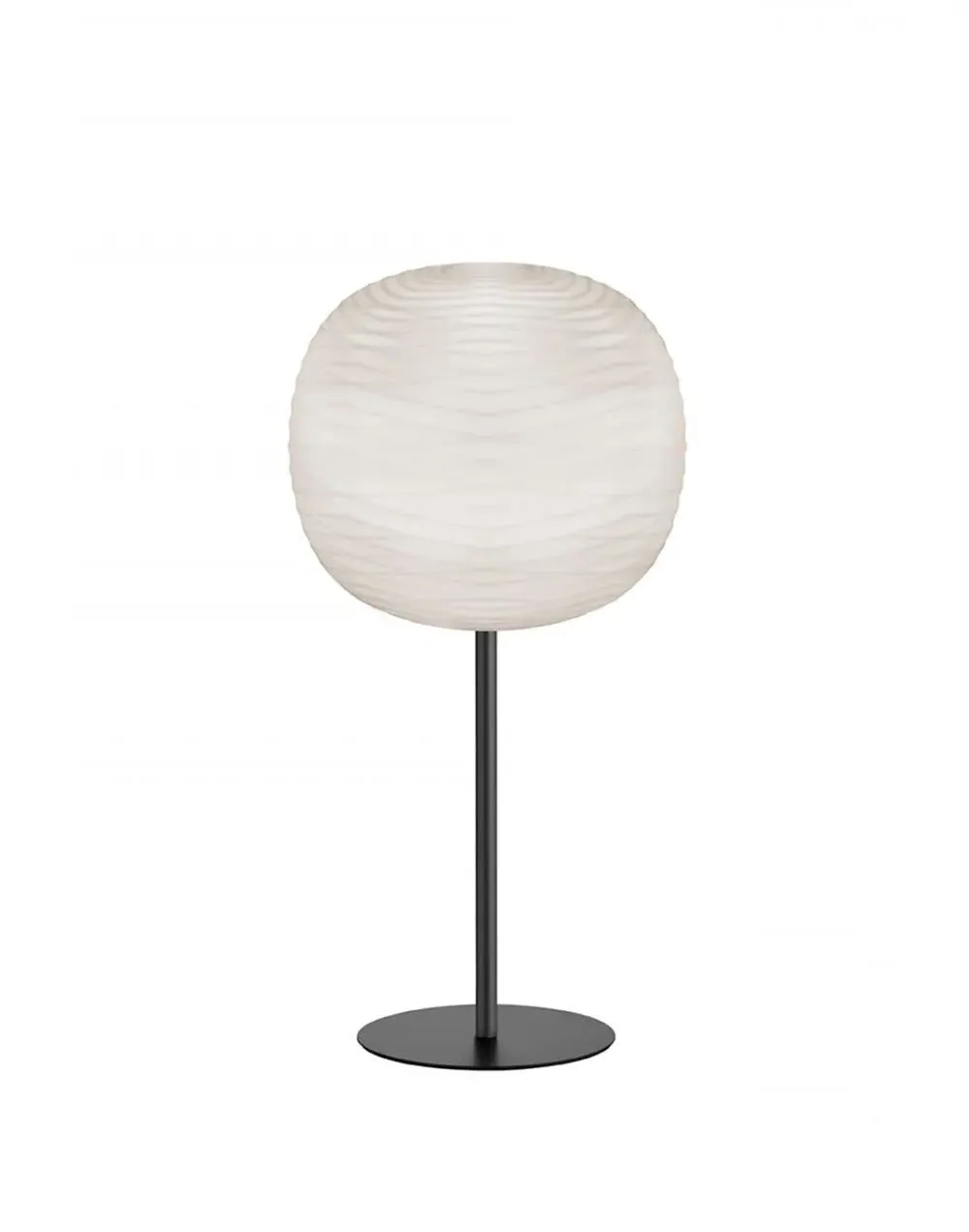 High Table Lamp with Glass Shade - White