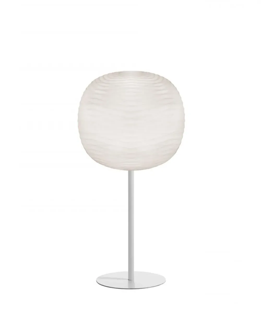 High Table Lamp with Glass Shade - White