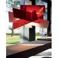 Large Pendant Light LED - Red, Metal