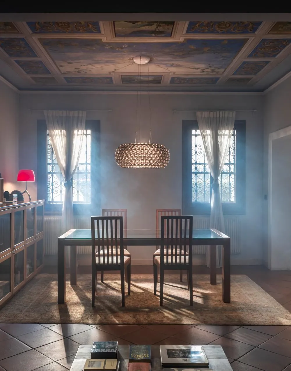 Large Pendant Light with LED Dimming - Clear, Glass