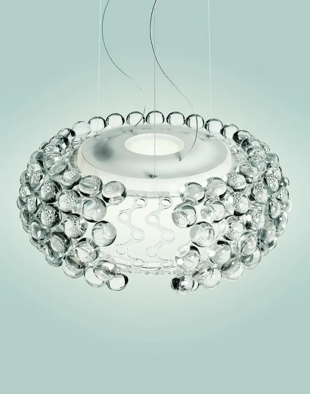 Large Pendant Light with LED Dimming - Clear, Glass