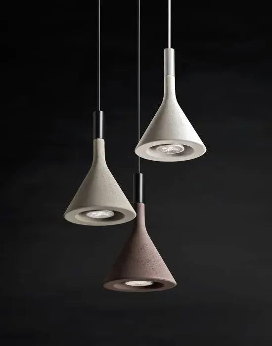 Mini Funnel Pendant Light - Grey, Concrete