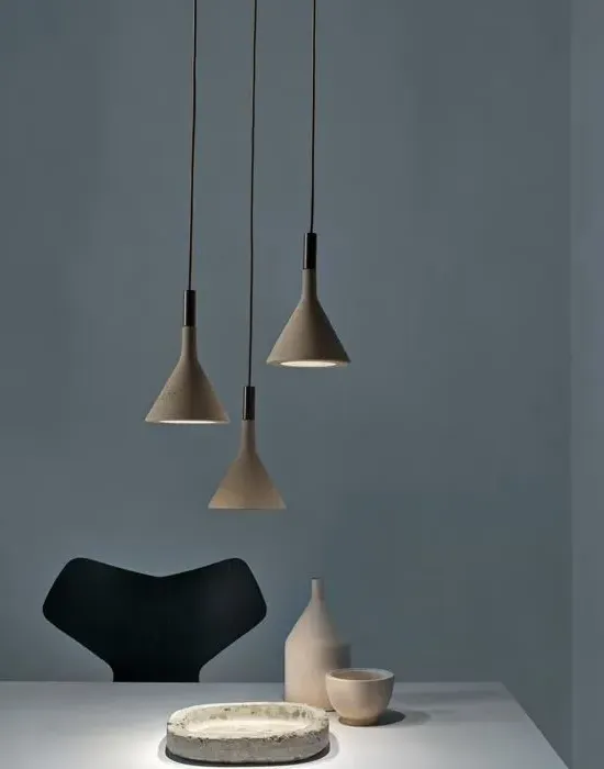 Mini Funnel Pendant Light - Grey, Concrete