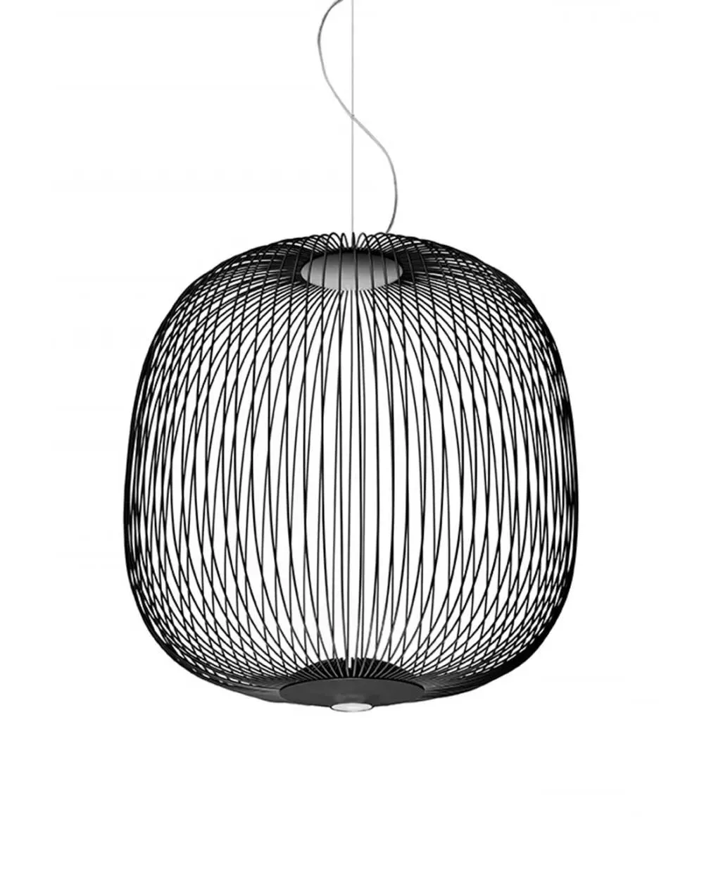 Pendant Light with Cage Shade - Black, Steel