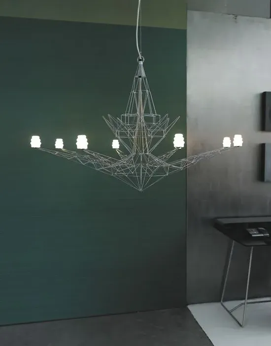 Pendant Light with Glass Diffuser - Metal