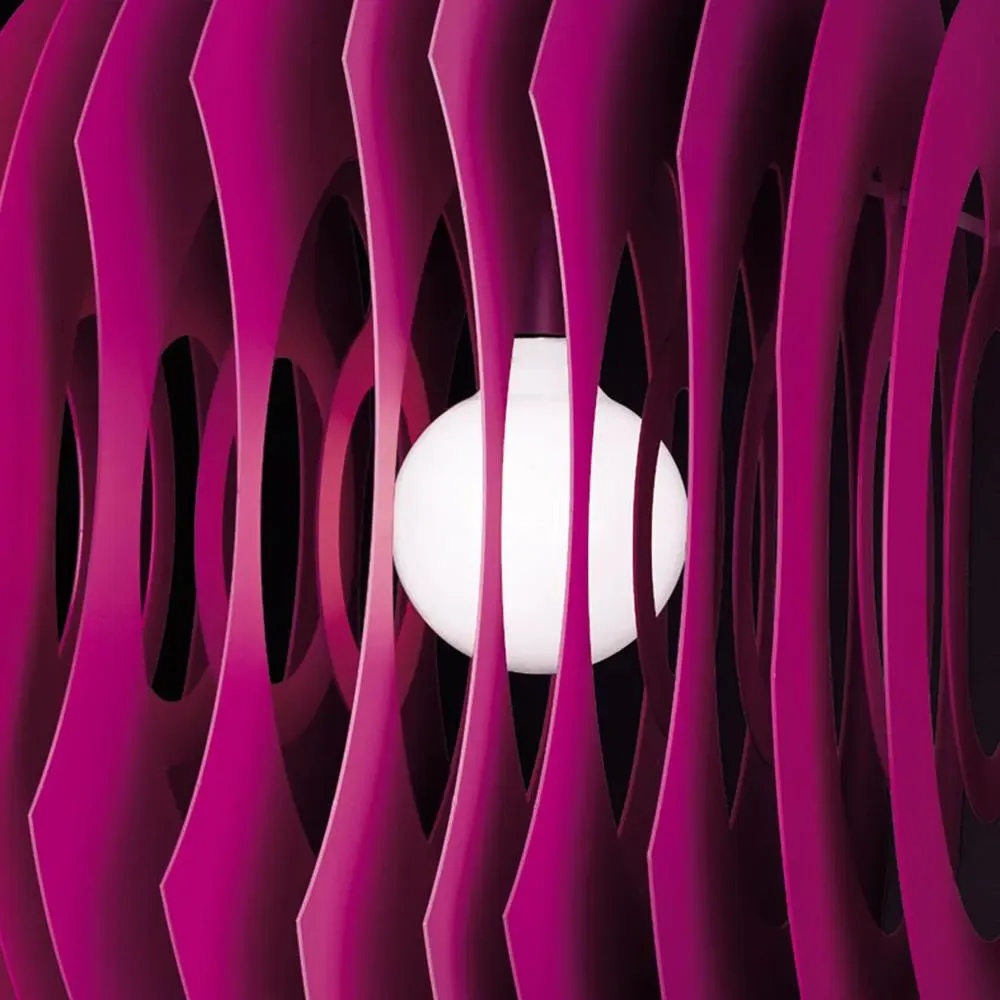 Pendant Light with Slat Design - Fucsia