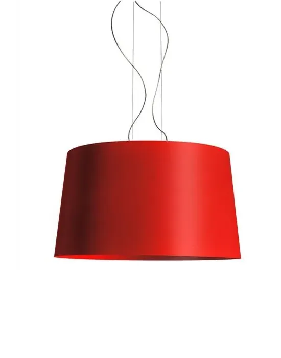 Pendant Light with Wire Detail - Crimson, Glass Fibre