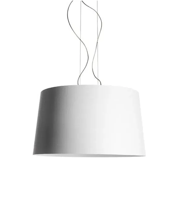 Pendant Light with Wire Detail - White, Glass Fibre