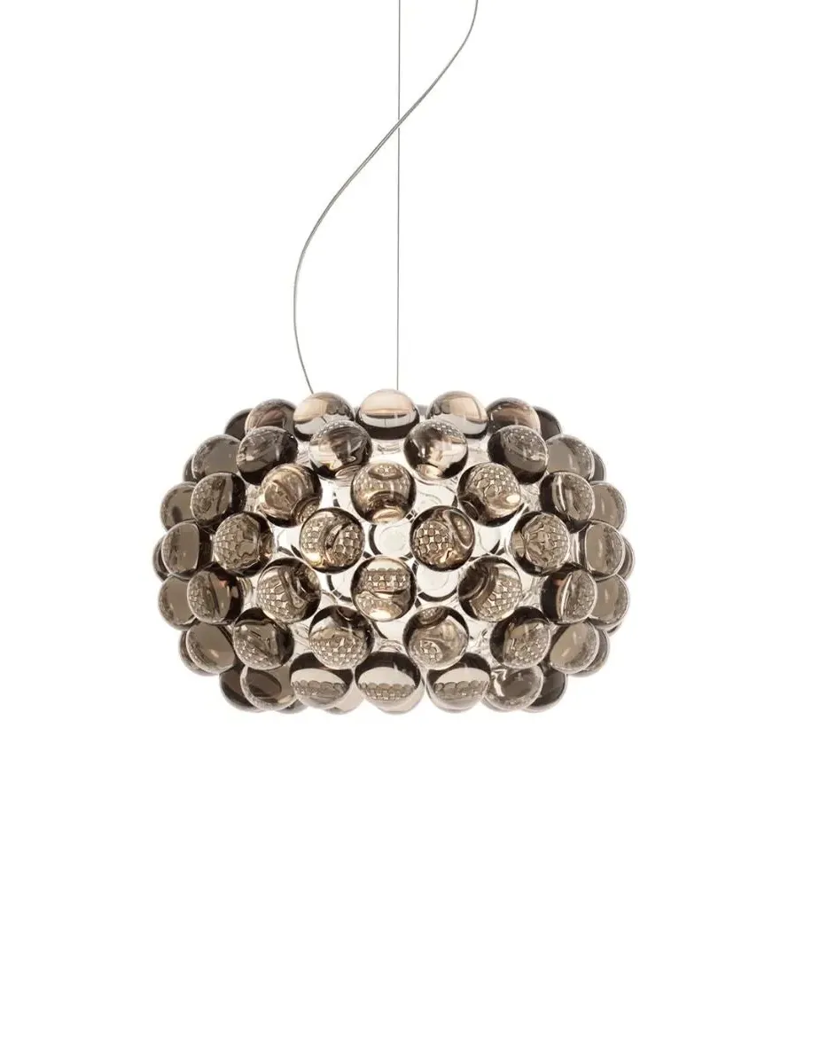 Small Pendant Light LED Dimmable - Grey, Glass