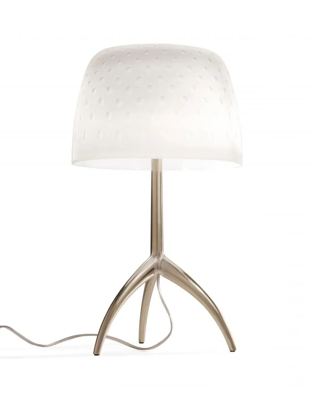 Small Table Lamp with Dimmer - Champagne, Glass