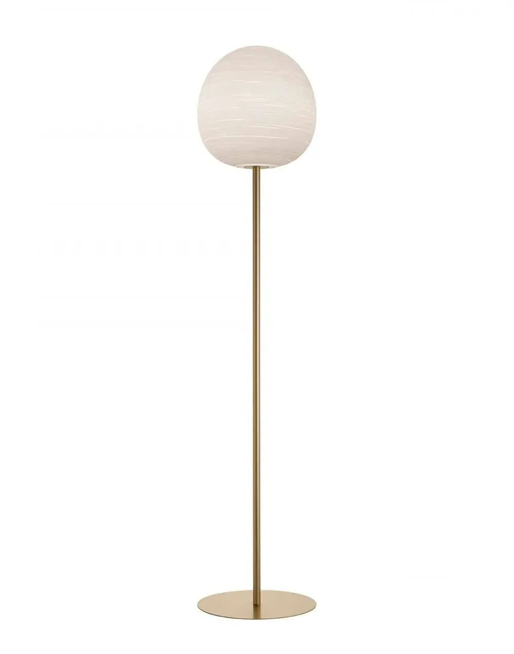 Standard Floor Light with Glass Shade - Gold