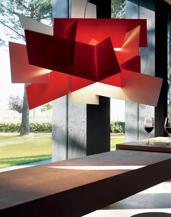 Standard Pendant Light LED - Red, Metal